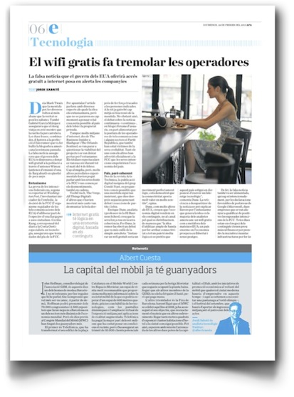 El wifi gratis fa tremolar les operadores - Ara (pdf, en catalán, haz clic para verlo a mayor tamaño)