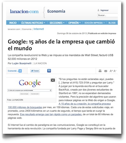 Google: 15 años de la empresa que cambió el mundo - La Nación