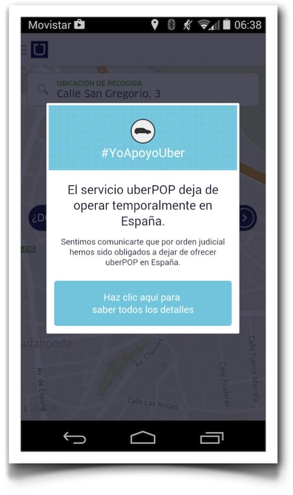 Suspension UberPOP España