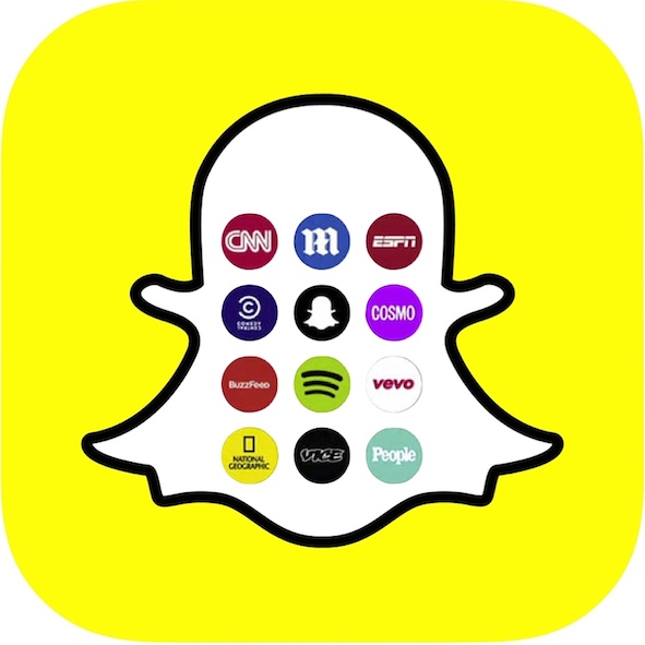 Snapchat logo w/ content partners
