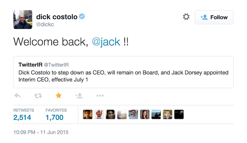 Dick Costolo stepping down - Twitter