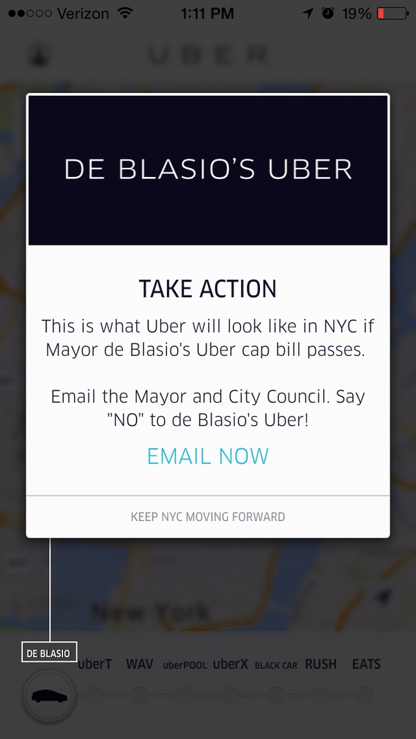 Uber DeBlasio