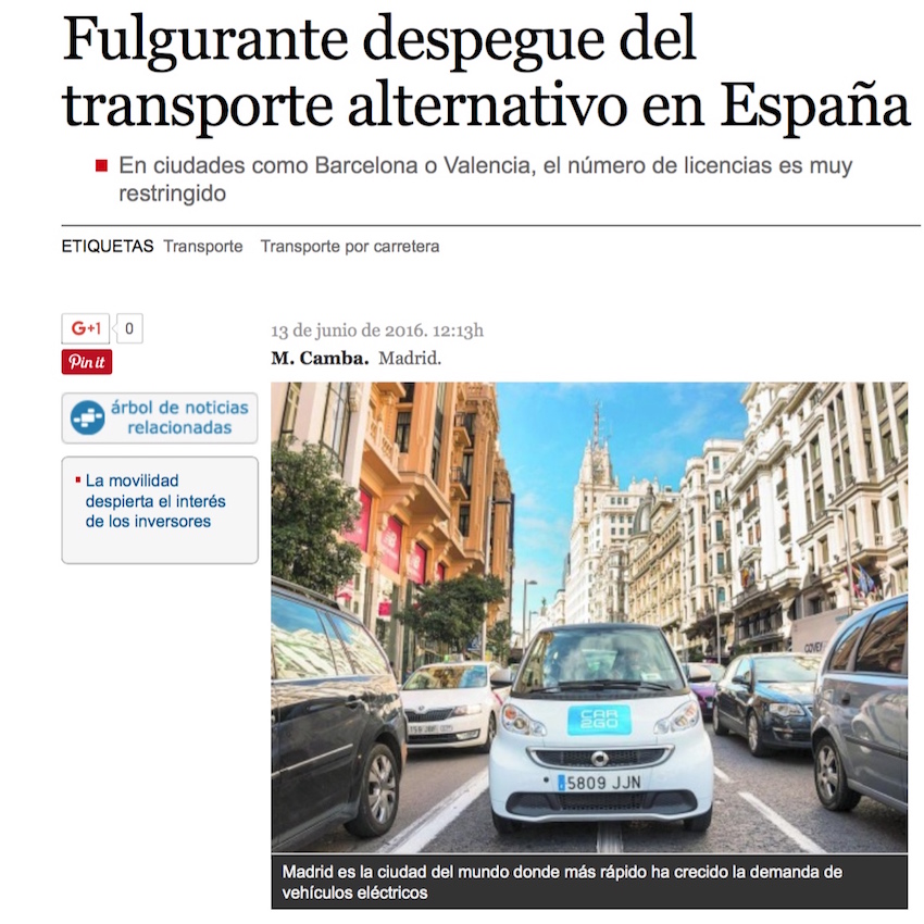 Fulgurante despegue del transporte alternativo en España - La Razón (pdf) 