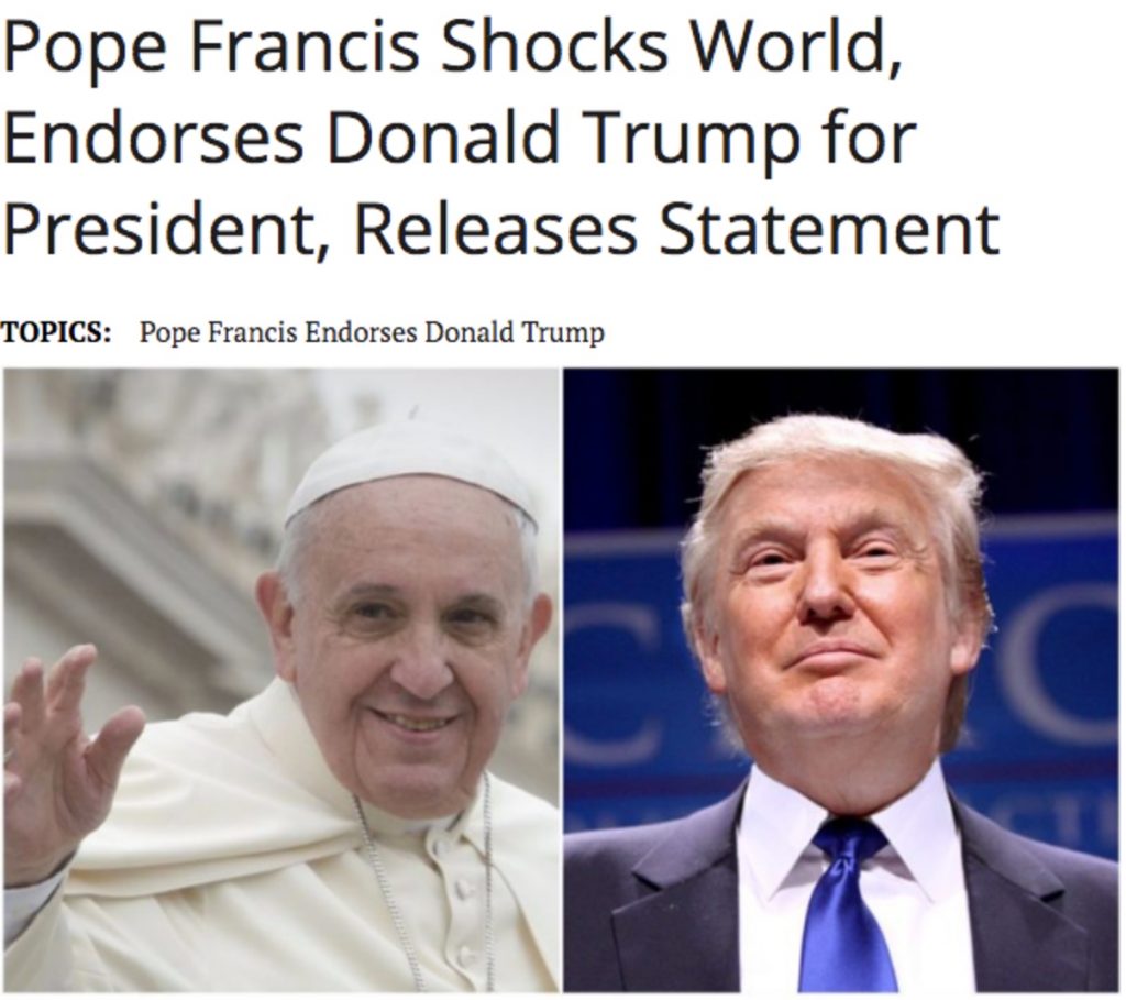Pope endorses Trump (FAKE)
