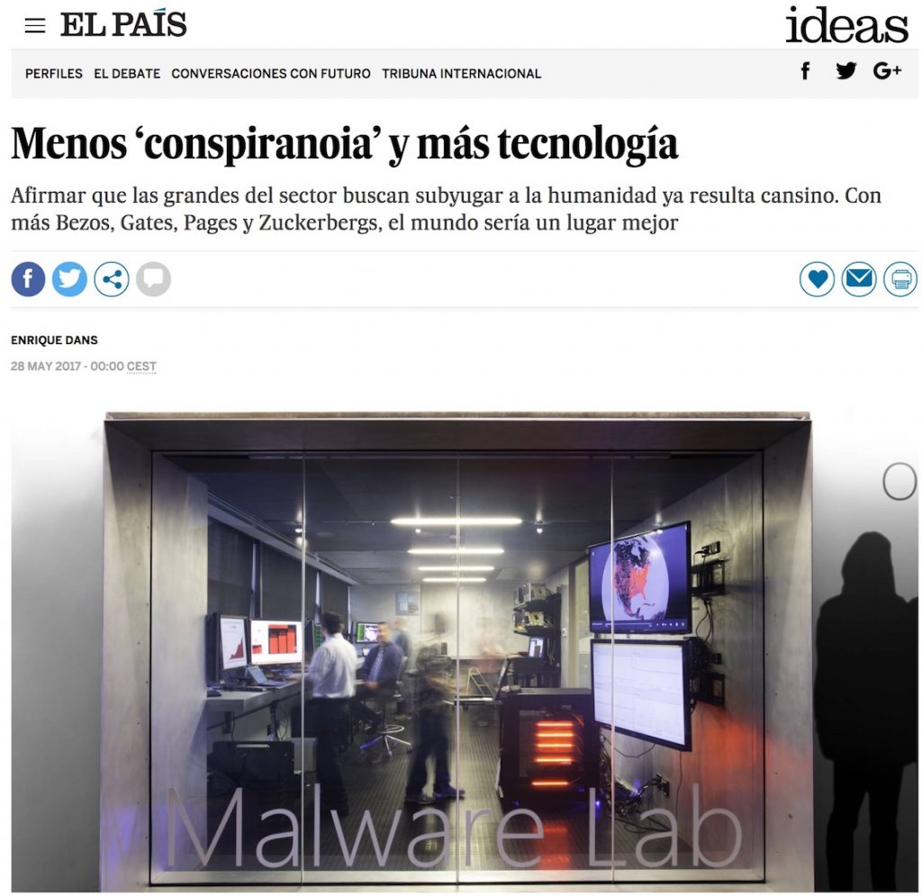 Menos ‘conspiranoia’ y más tecnología - El País