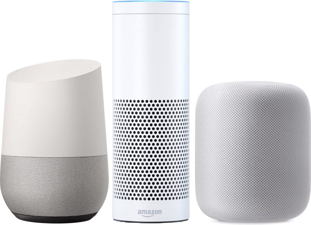 Home assistants: Amazon Echo, Google Home and Apple HomePod