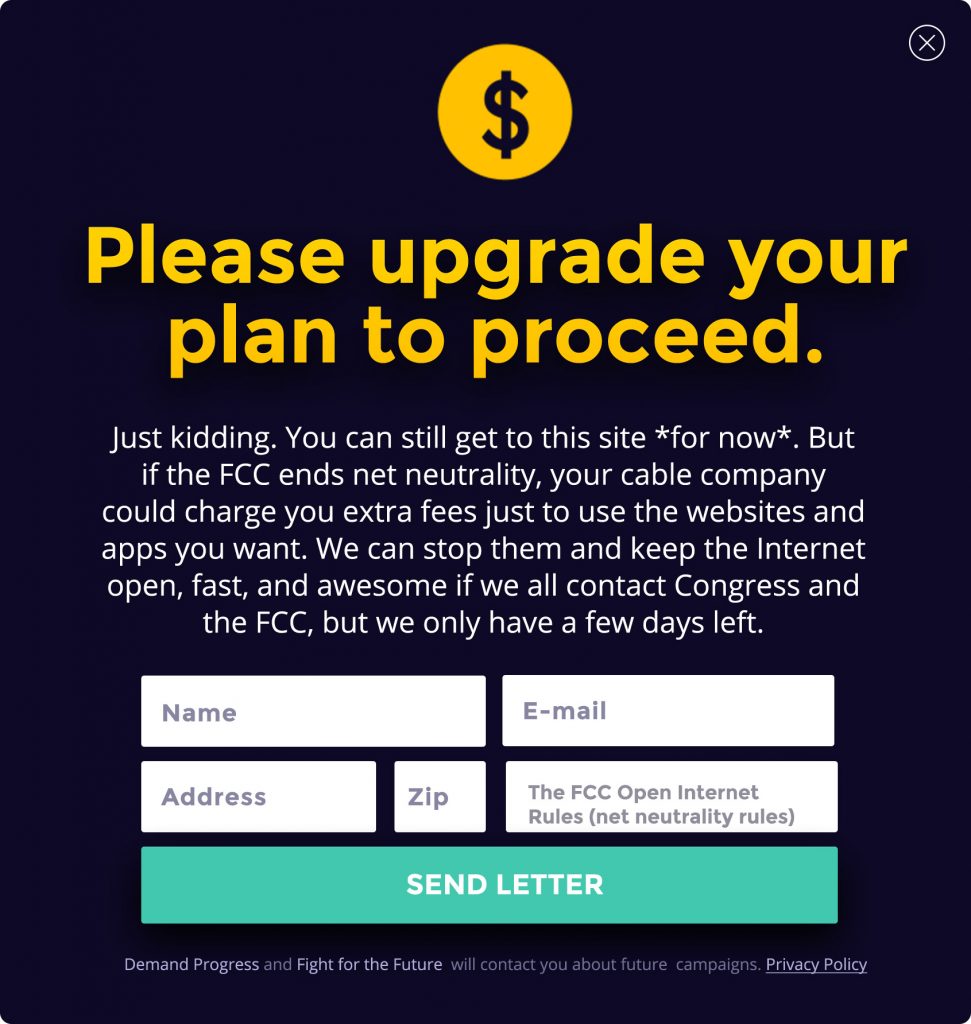 JULY 12TH: INTERNET-WIDE DAY OF ACTION TO SAVE NET NEUTRALITY