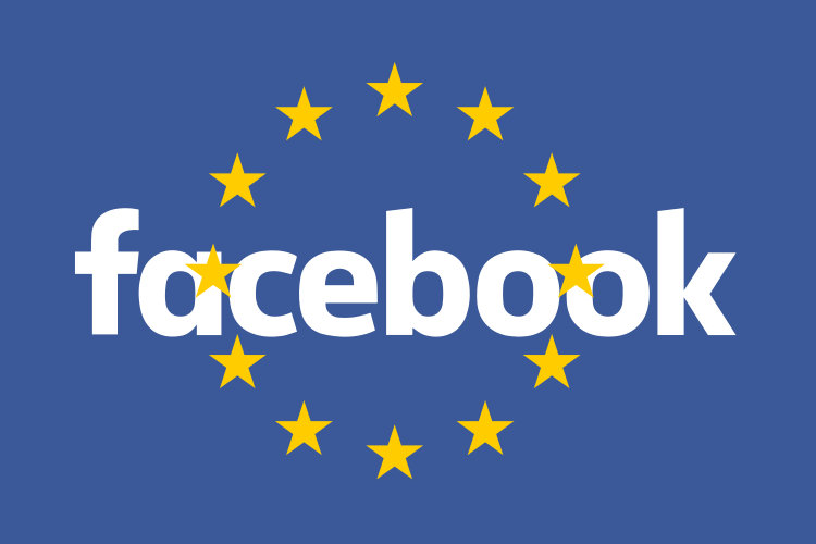 Facebook logo on European flag