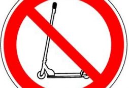 Kick scooters forbidden sign