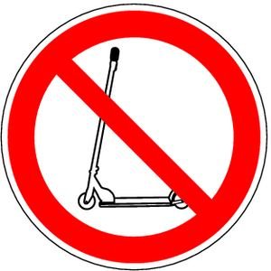 Kick scooters forbidden sign