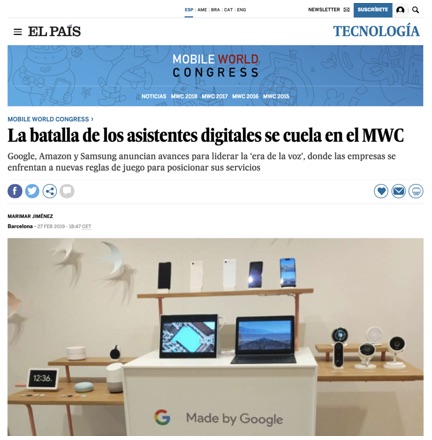 La batalla de los asistentes digitales se cuela en el MWC - El País