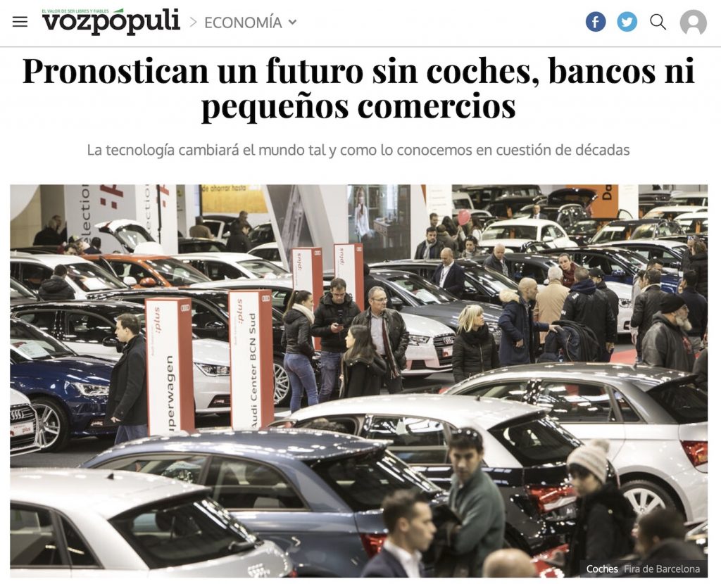 Pronostican un futuro sin coches, bancos ni pequeños comercios - VozPópuli