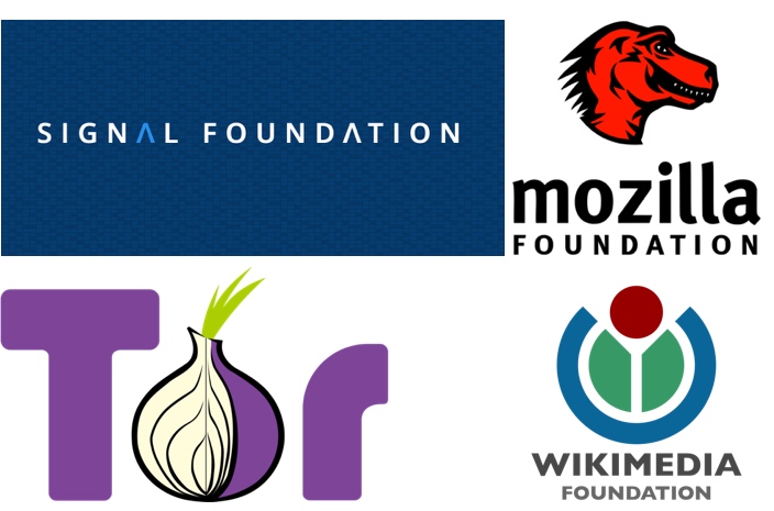 IMAGE:  Signal Foundation, Mozilla Foundation, Tor Project and Wikimedia Foundation logos