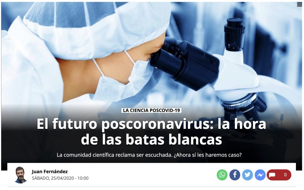 IMAGE: "El futuro poscoronavirus: la hora de las batas blancas" - El Periódico