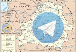 IMAGE: Belarus map and Telegram logo