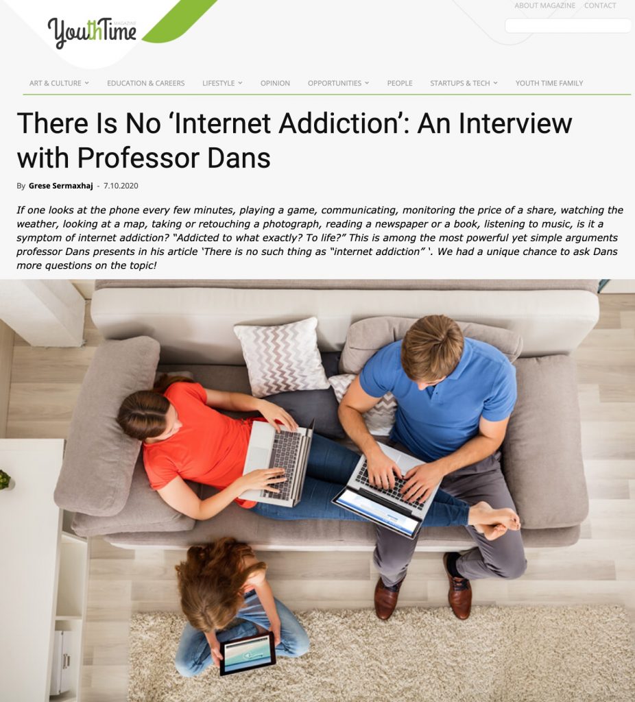 IMAGE: "There Is No ‘Internet Addiction’: An Interview with Professor Dans" - YouthTime Magazine