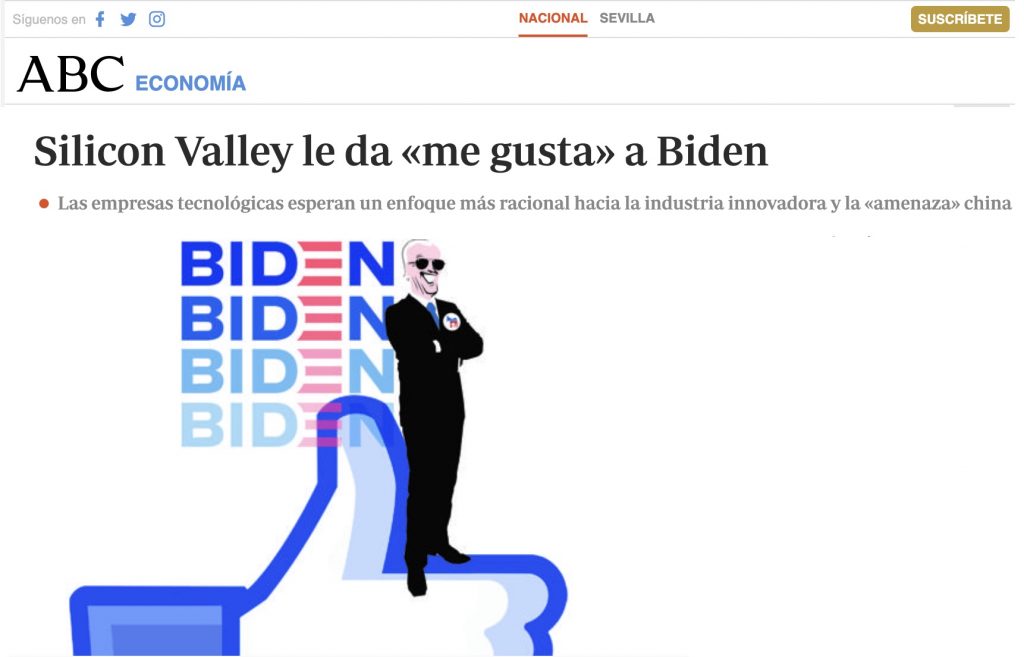 Silicon Valley le da «me gusta» a Biden - ABC