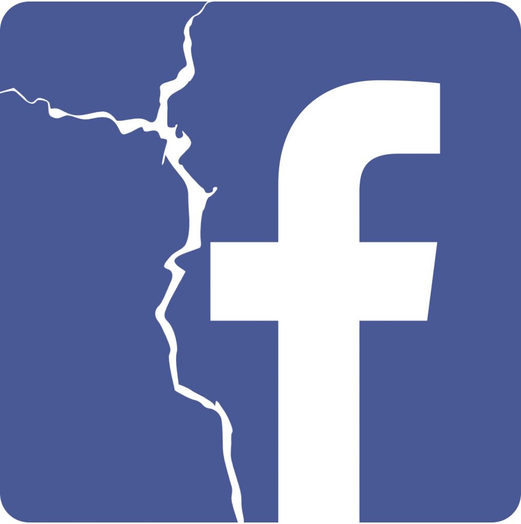 IMAGE: Facebook logo broken 