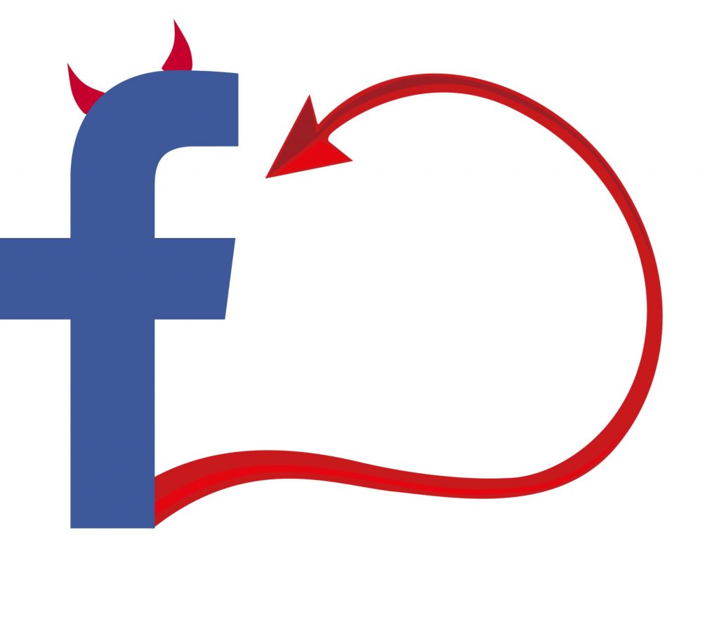 IMAGE: Facebook logo with devilish horns and tail (CC0)