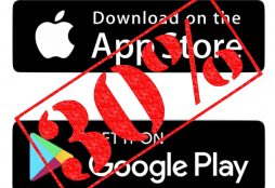 IMAGE: App Store and Google Play logos
