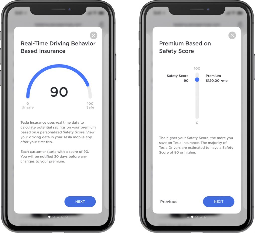 IMAGE: Tesla Insurance Real Time Driving