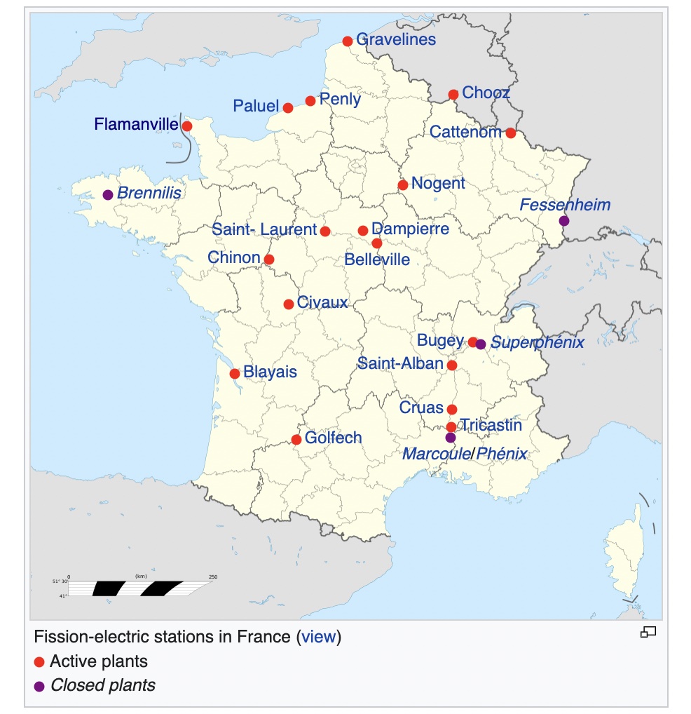 IMAGE: Map of France nuclear plants