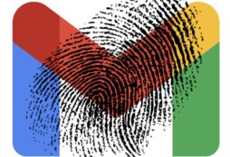 IMAGE: The Gmail logo with a fingerprint on top