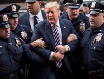 IMAGE: A deepfake of Donald Trump being arrested by the police