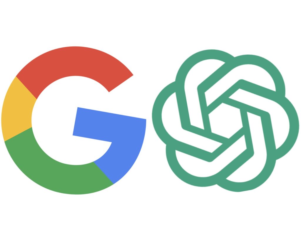IMAGE: Google and OpenAI logos 