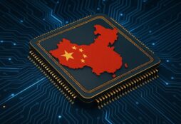 IMAGE: A microchip with the silhouette of China glowing at its center
