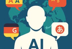 IMAGE: An AI silhouette at the center of a world map surrounded by speech bubbles in different languages, symbolizing multilingual and culturally aware AI