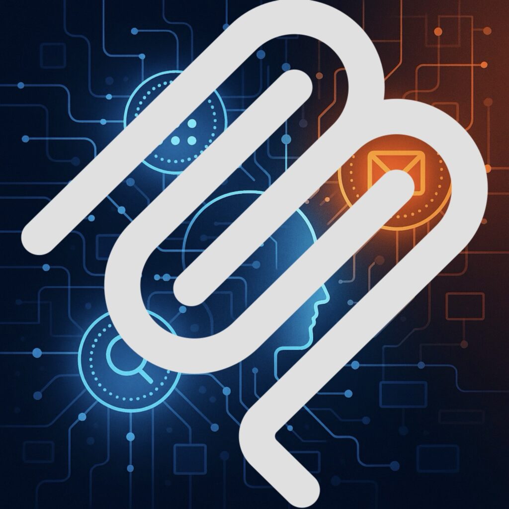 IMAGE: A glowing human silhouette made of circuit lines sits at the center of a dense digital network, surrounded by illuminated icons representing tools and data sources, evoking the idea of autonomous AI agents interacting with the web. Overimposed, the logo of the Model Context Protocol (MCP)