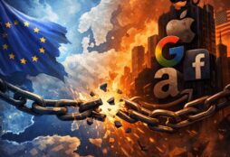 IMAGE: A symbolic image showing Europe breaking free from the dominance of U.S. Big Tech, representing digital sovereignty, open technology, and independence