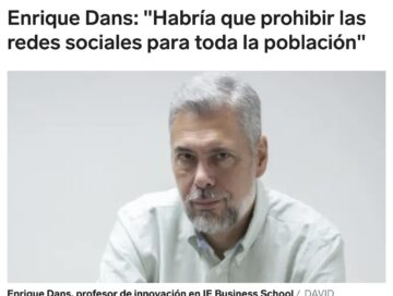 IMAGE: Screen capture from a Business Insider interview with the author talking about forbidding all privacy-threatening social networks to the whole population, not just under-16