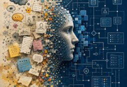 IMAGE: Abstract illustration showing fragmented AI memories and notes transforming into a structured enterprise architecture and formal system model