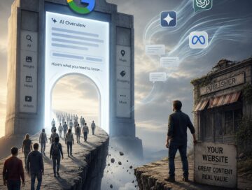IMAGE: A giant AI-powered search portal absorbs articles and user traffic while independent websites are left behind.