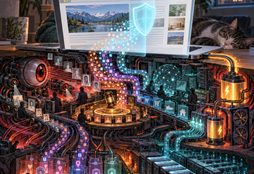 IMAGE: A browser’s clean surface conceals a vast surveillance machine consuming personal data, computing power and electricity.