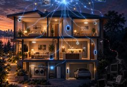 IMAGE: A glowing AI network connects every device in a smart home, while abandoned electronics lurk in the shadows.