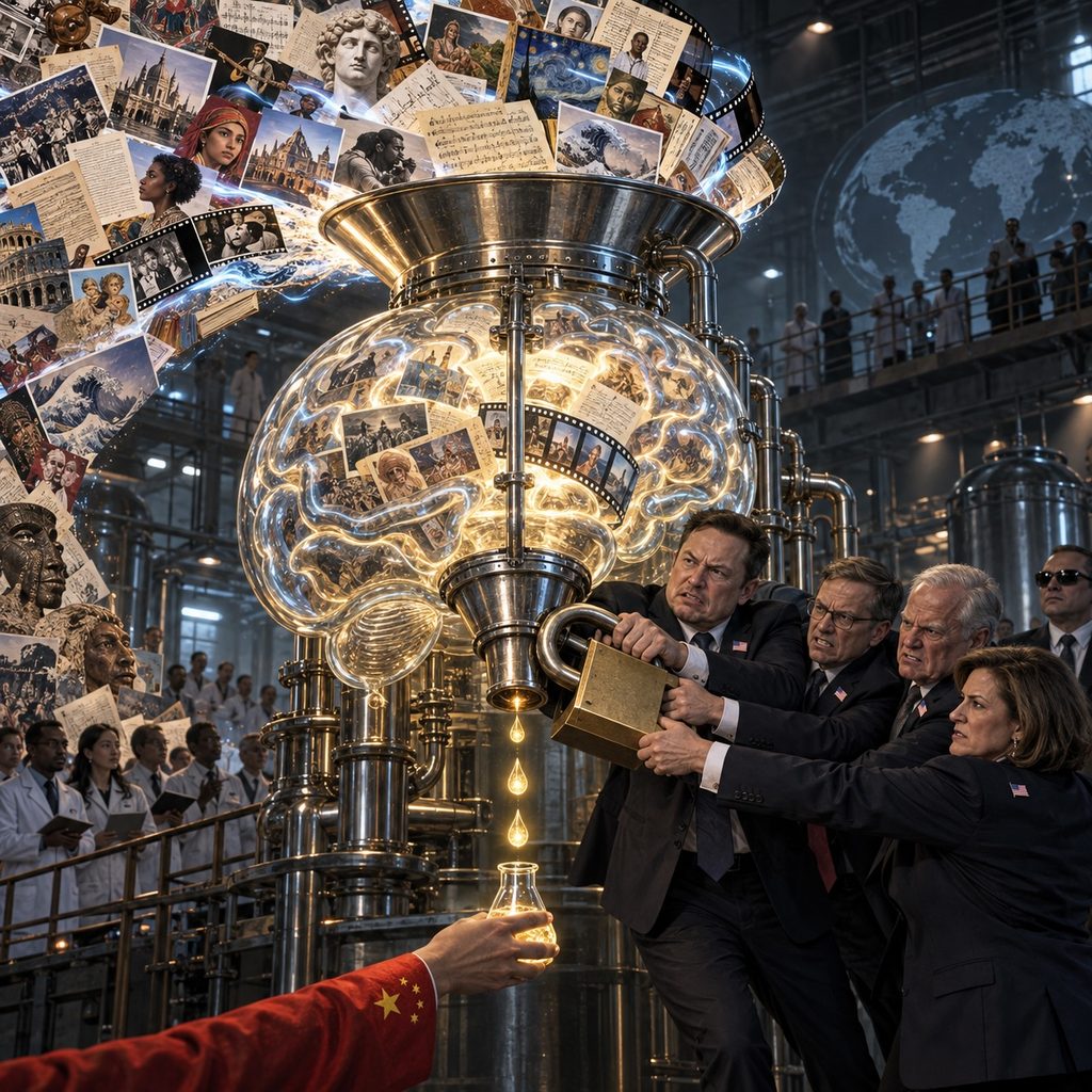 IMAGE: A vast AI distillery consumes humanity's culture while US officials try to stop China collecting its output. 